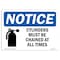 Signmission OSHA Notice, 5" Height, NOTICE Cylinders Must Be Chained At All Times Sign, 7" X 5", Landscape OS-NS-D-57-L-15384 - alternate 1